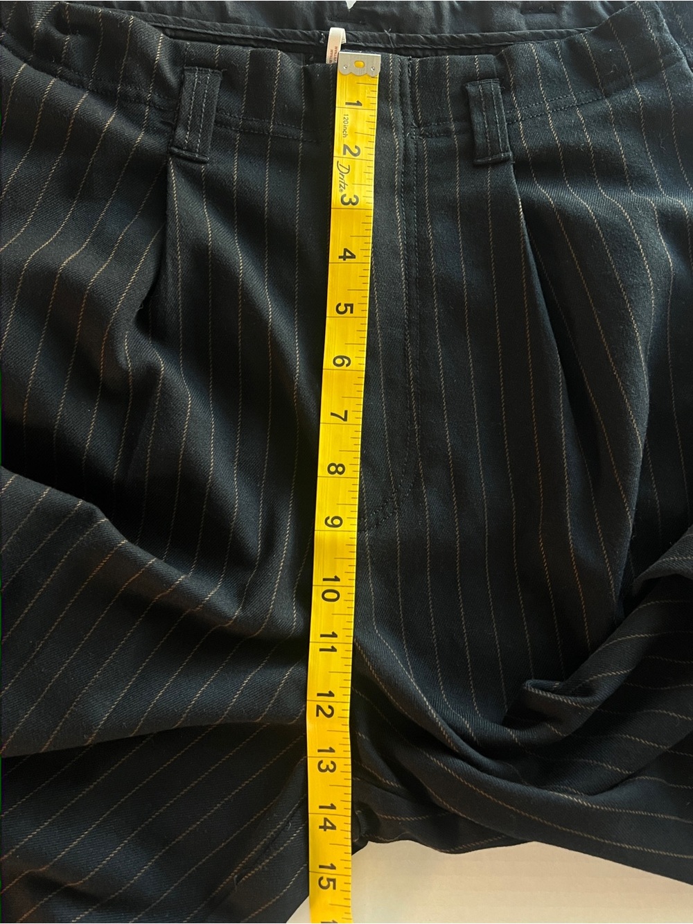 Free People Tate Pinstriped Barrel Leg Trousers Black Sz 6 - Picture 10 of 16